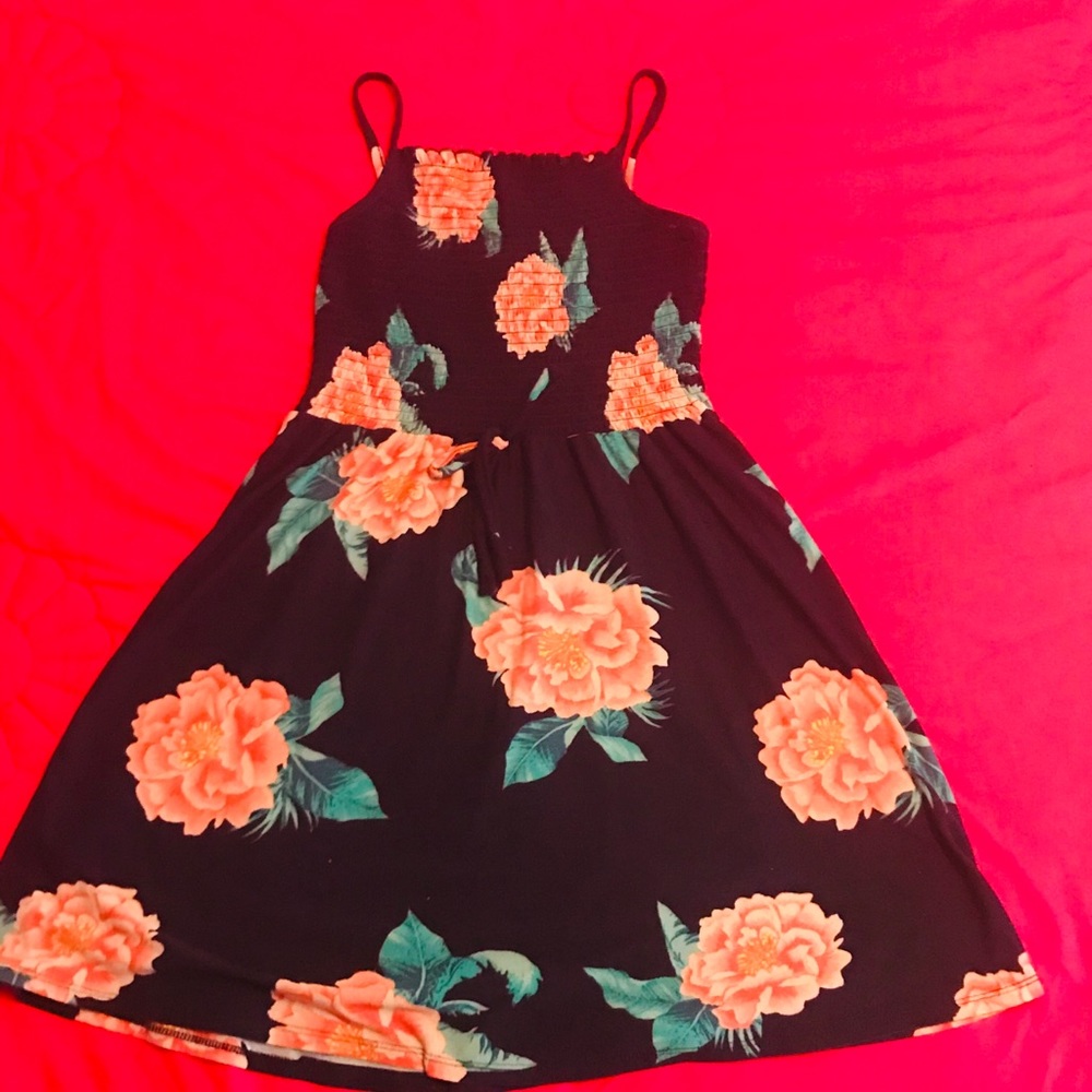 Derek Heart Dark blue floral patterned dress